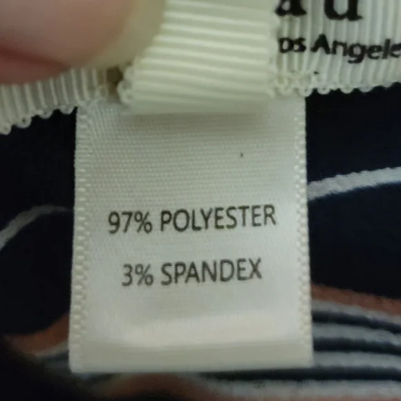 Monteau Womens Size Large Preppy Blue Coral White Striped Sleeveless Midi Dress - Picture 8 of 9